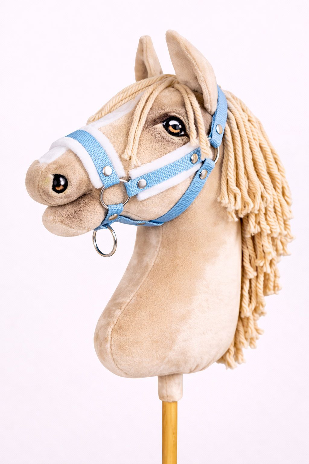 The adjustable halter for Hobby Horse A3 - light blue with white furry