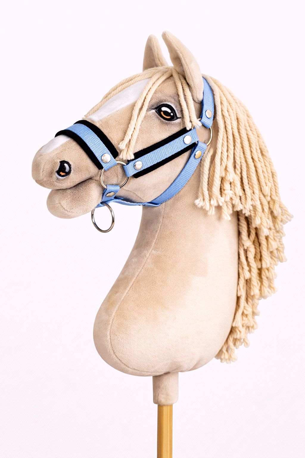 The adjustable halter for Hobby Horse A3 - light blue with black furry