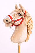 The adjustable halter for Hobby Horse A3 - red with white furry
