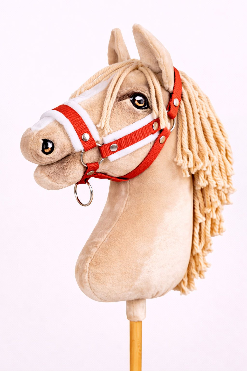 The adjustable halter for Hobby Horse A3 - red with white furry