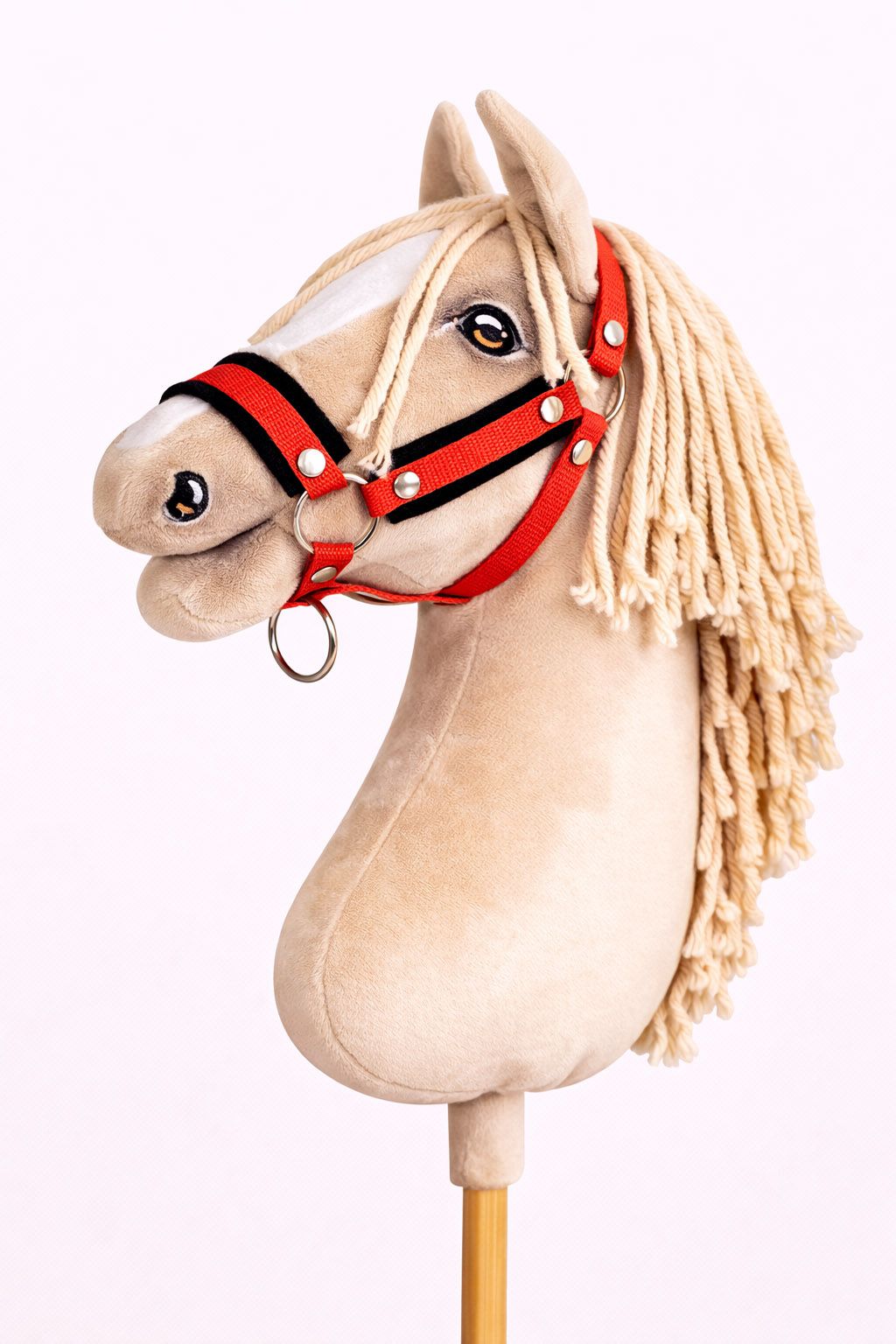 The adjustable halter for Hobby Horse A3 - red with black furry