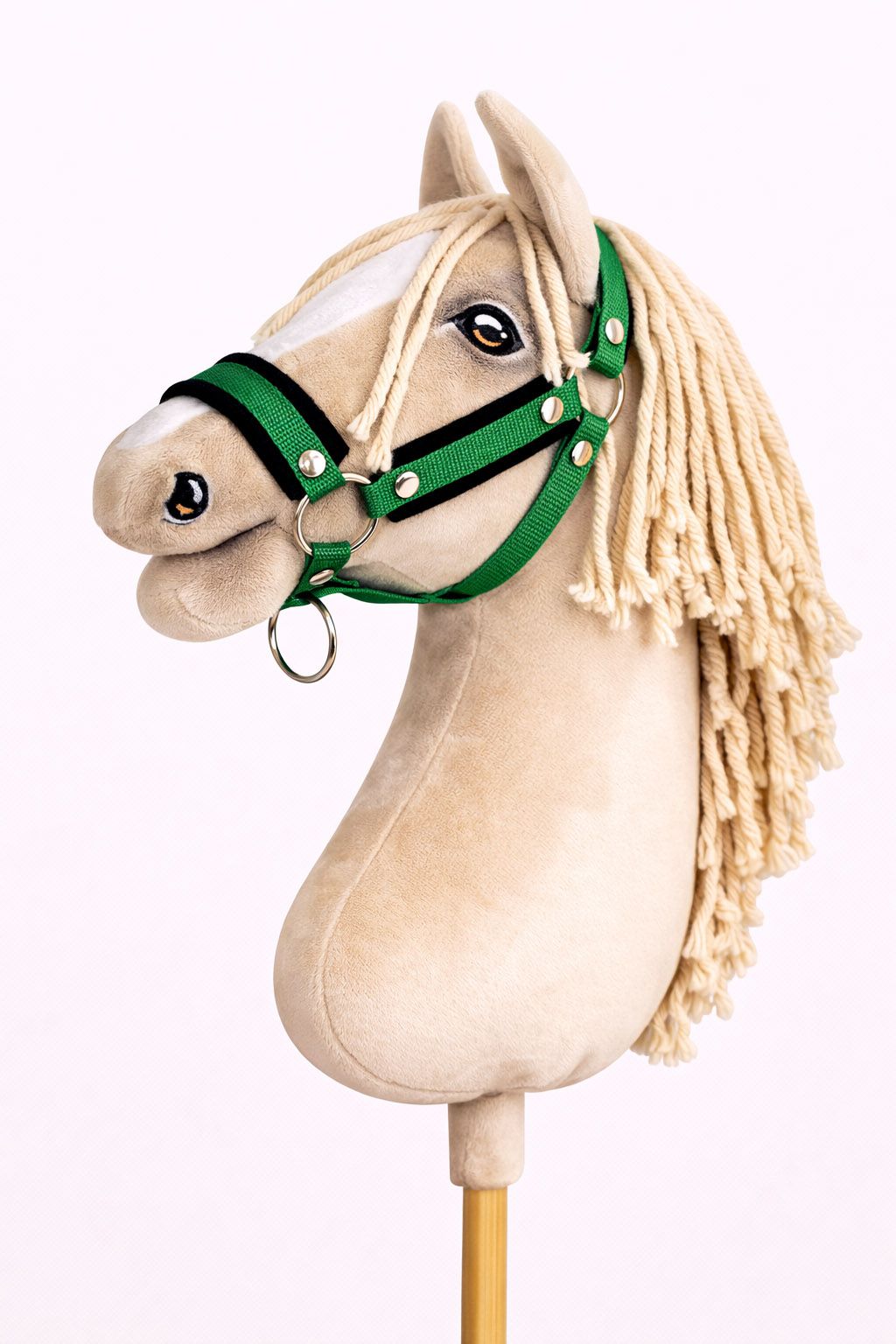 The adjustable halter for Hobby Horse A3 - green with black furry