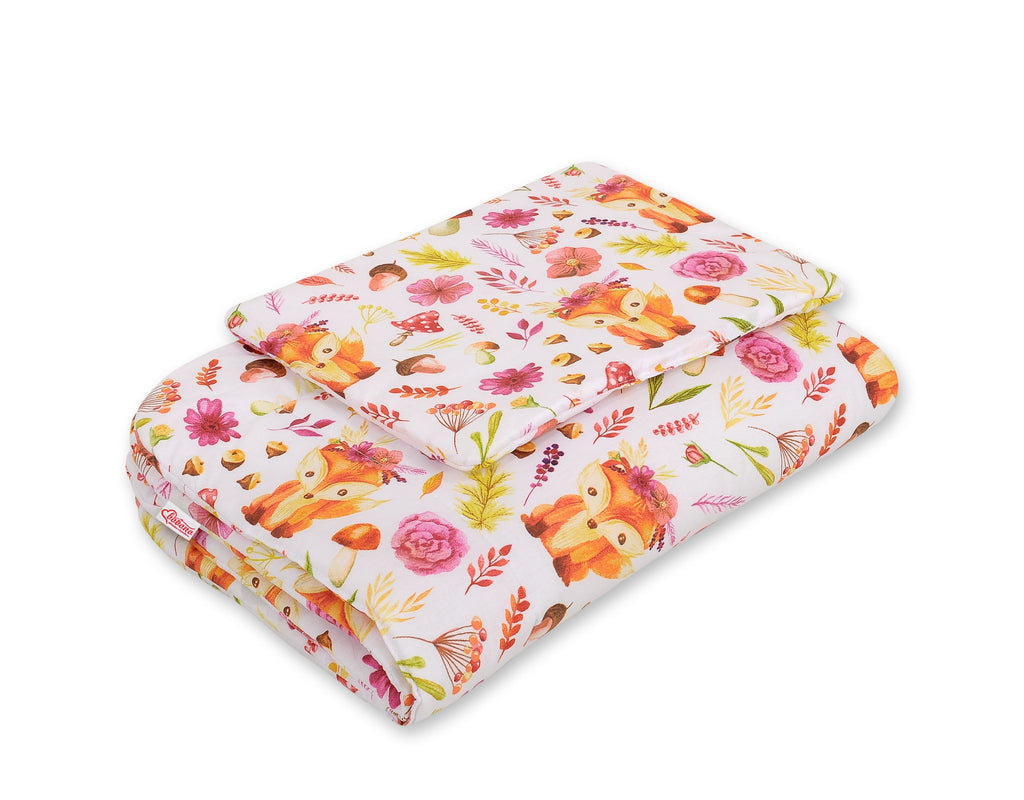 Bedding set 2-pcs 75x100cm NEWBORN - fox in a wreath