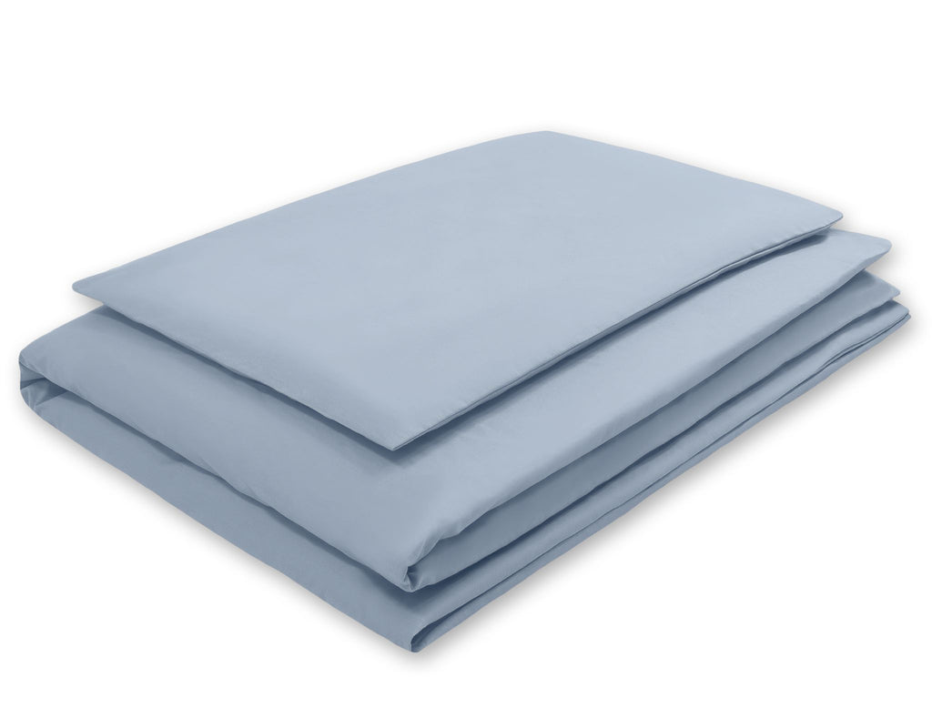 Cotton children's bedding set 2 pieces pillowcase 60x40 cm and duvet cover 135x100 cm - pastel blue