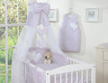 Bedding set 5-pcs 135x100 with canopy - Hanging Hearts little pink flowers