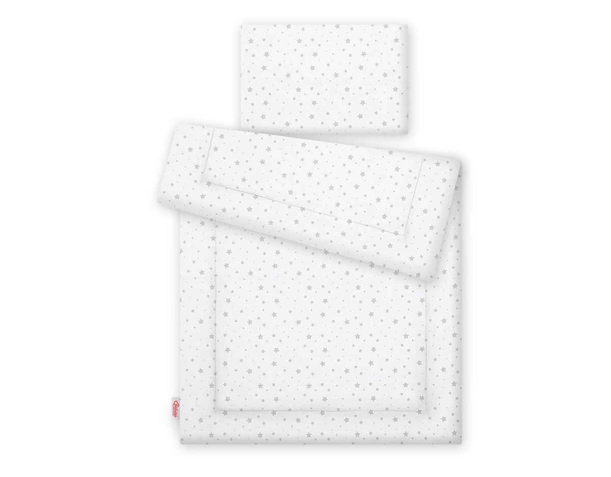 Bedding set 2-pcs with filling - mini gray stars