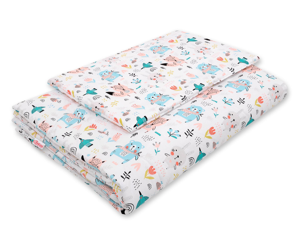 Bedding set 2-pcs with filling 135x100 cm - blue teddy bears
