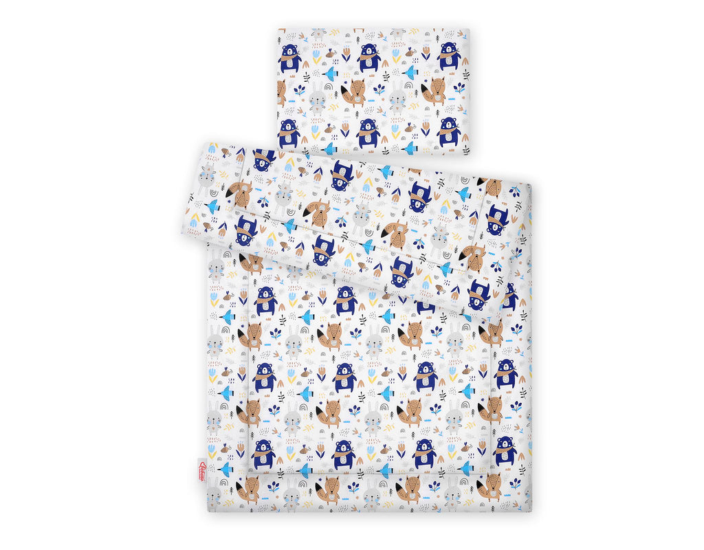 Bedding set 2-pcs with filling 135x100 cm - navy blue teddy bears