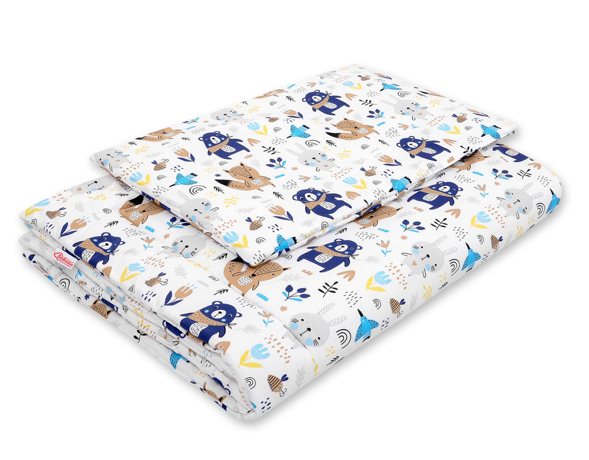 Bedding set 2-pcs with filling 135x100 cm - navy blue teddy bears
