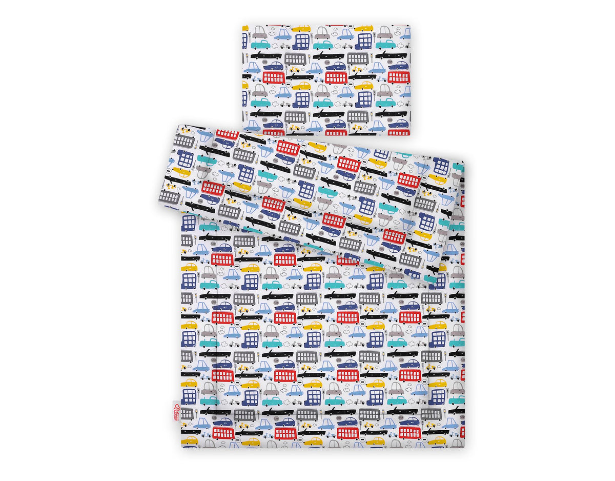 Bedding set 2-pcs with filling 135x100 cm - colorful cars