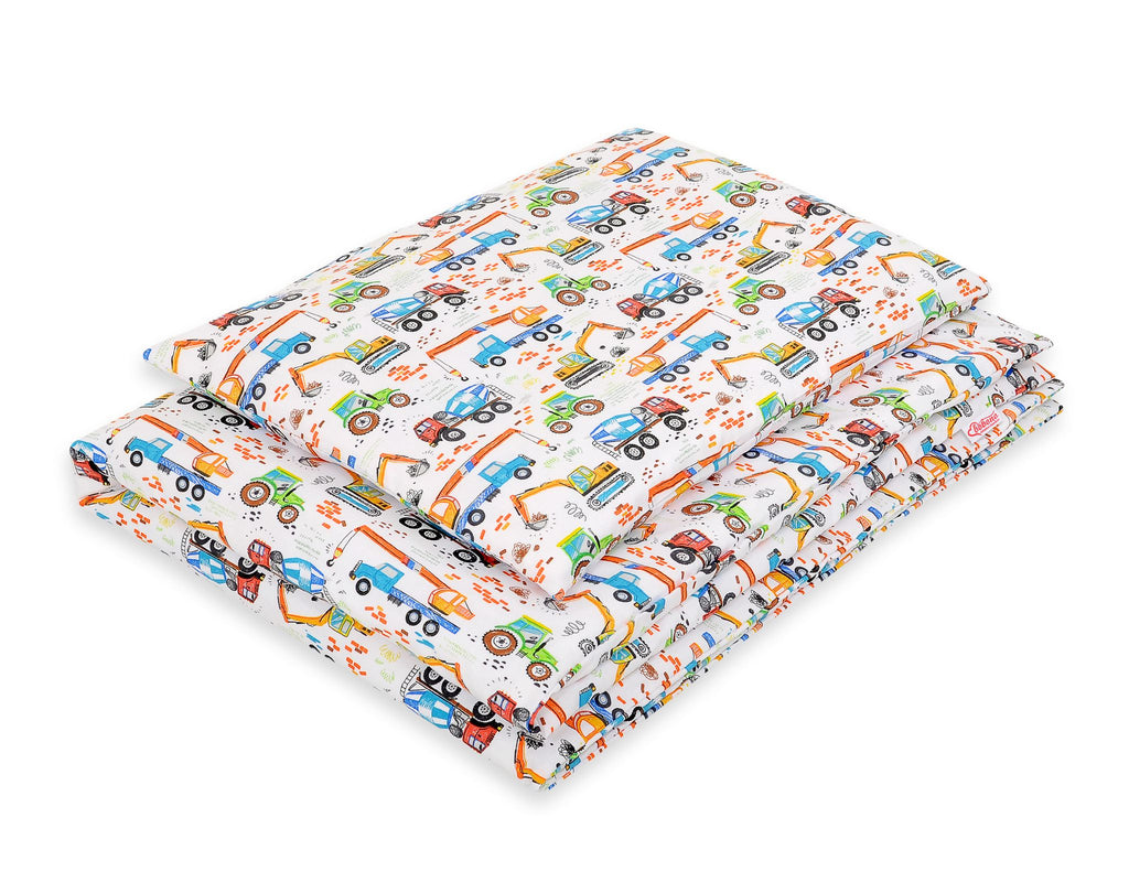 Baby cotton bedding set 2-pcs 120x90 cm- construction site
