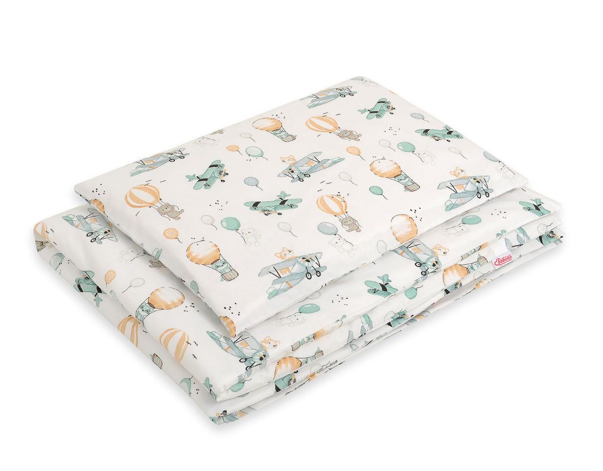 Baby cotton bedding set 2-pcs 120x90 cm- sky adventure
