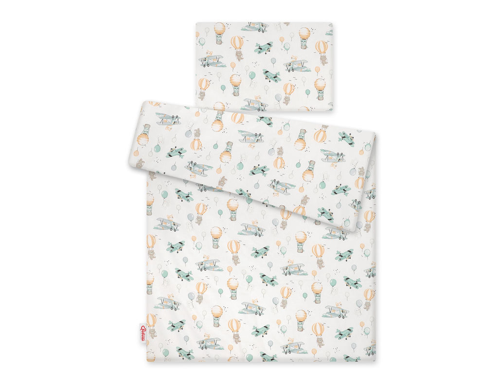 Baby cotton bedding set 2-pcs 120x90 cm- sky adventure