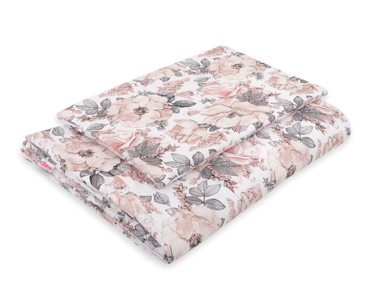Bedding set 2-pcs with filling - sepia roses