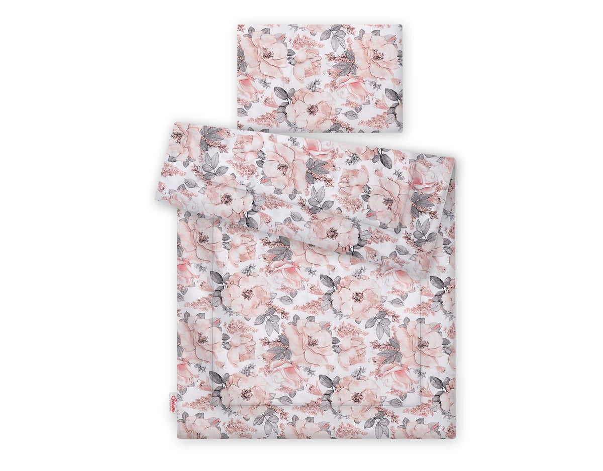 Bedding set 2-pcs with filling 135x100 cm - sepia roses