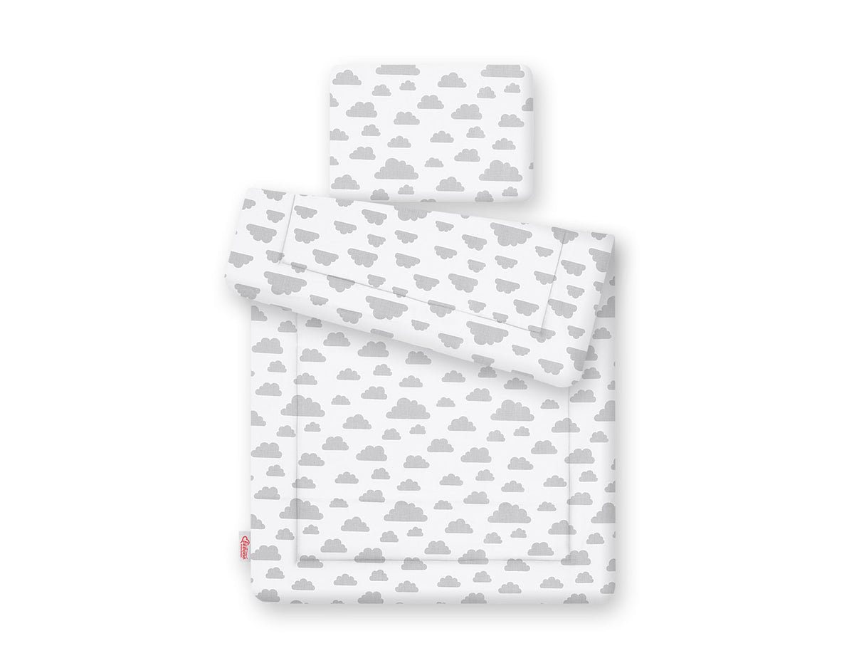 Bedding set 2-pcs 75x100cm NEWBORN - clouds gray