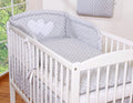 Bedding set 2-pcs 120x90 - Hanging Hearts white dots on grey