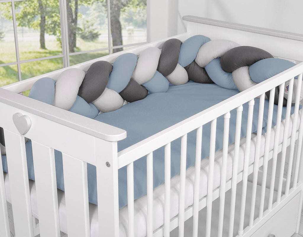 Knot bumper- pastel blue - gray - anthracite