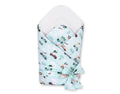 Double-sided baby nest with bow - mint rabbits