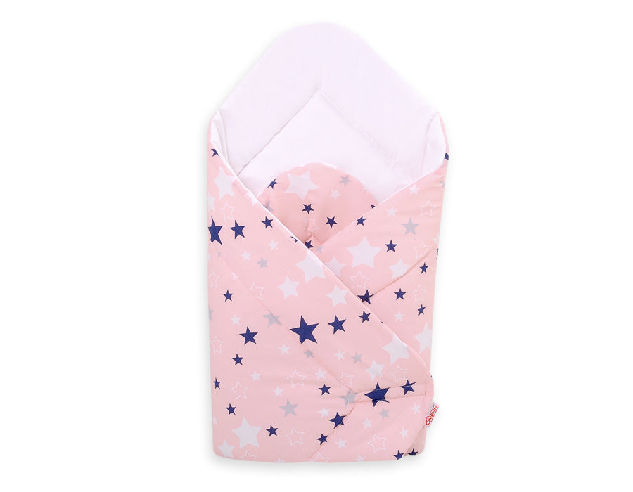 Baby nest - pink-navy blue stars
