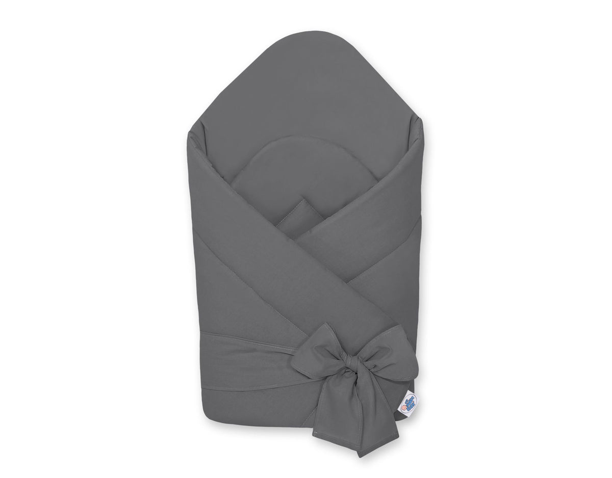 Baby nest with stiffening with bow - anthracite