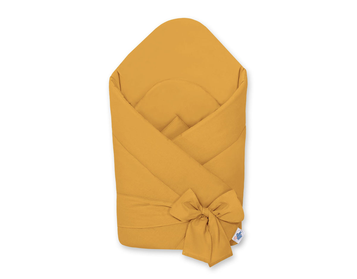 Baby nest with stiffening with bow - honey yellow