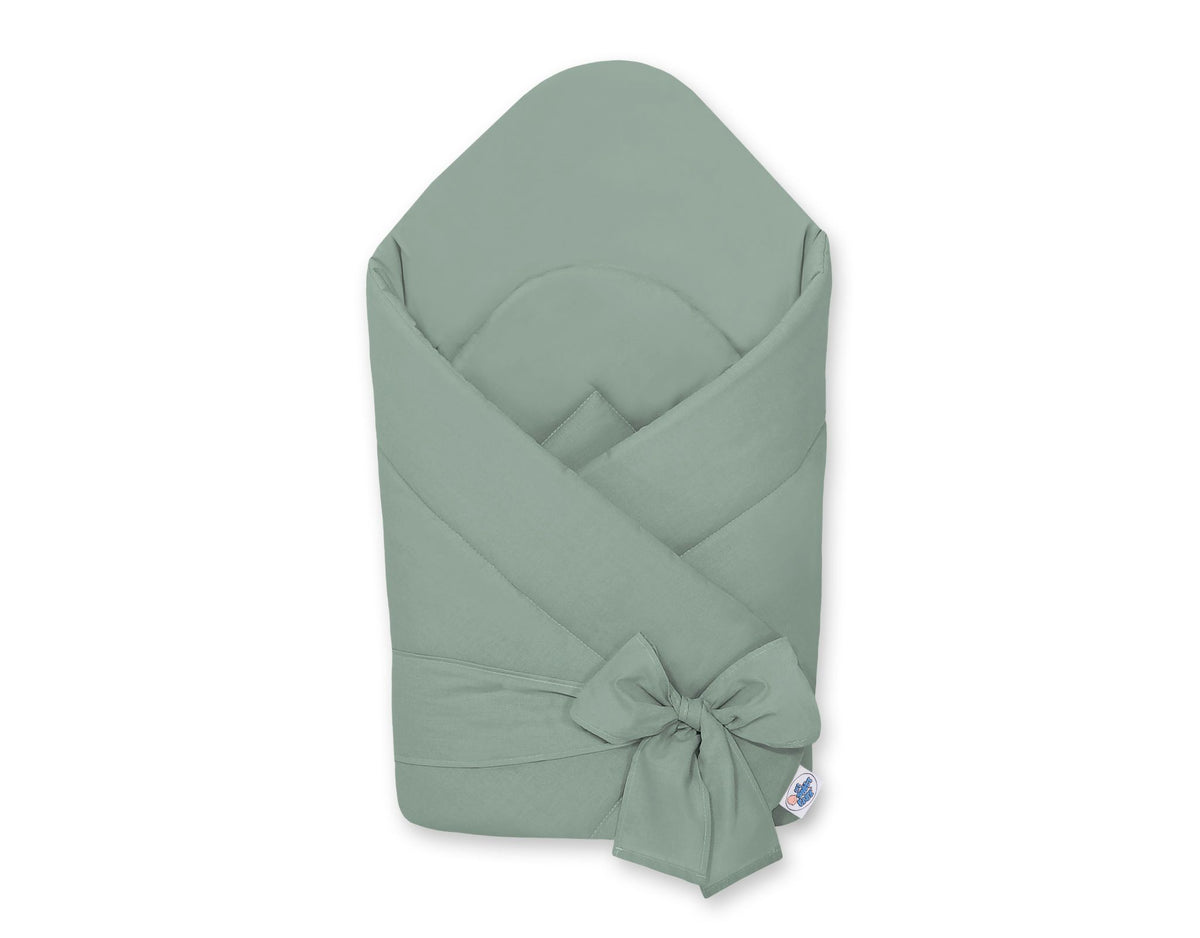 Baby nest with stiffening with bow - pastel green