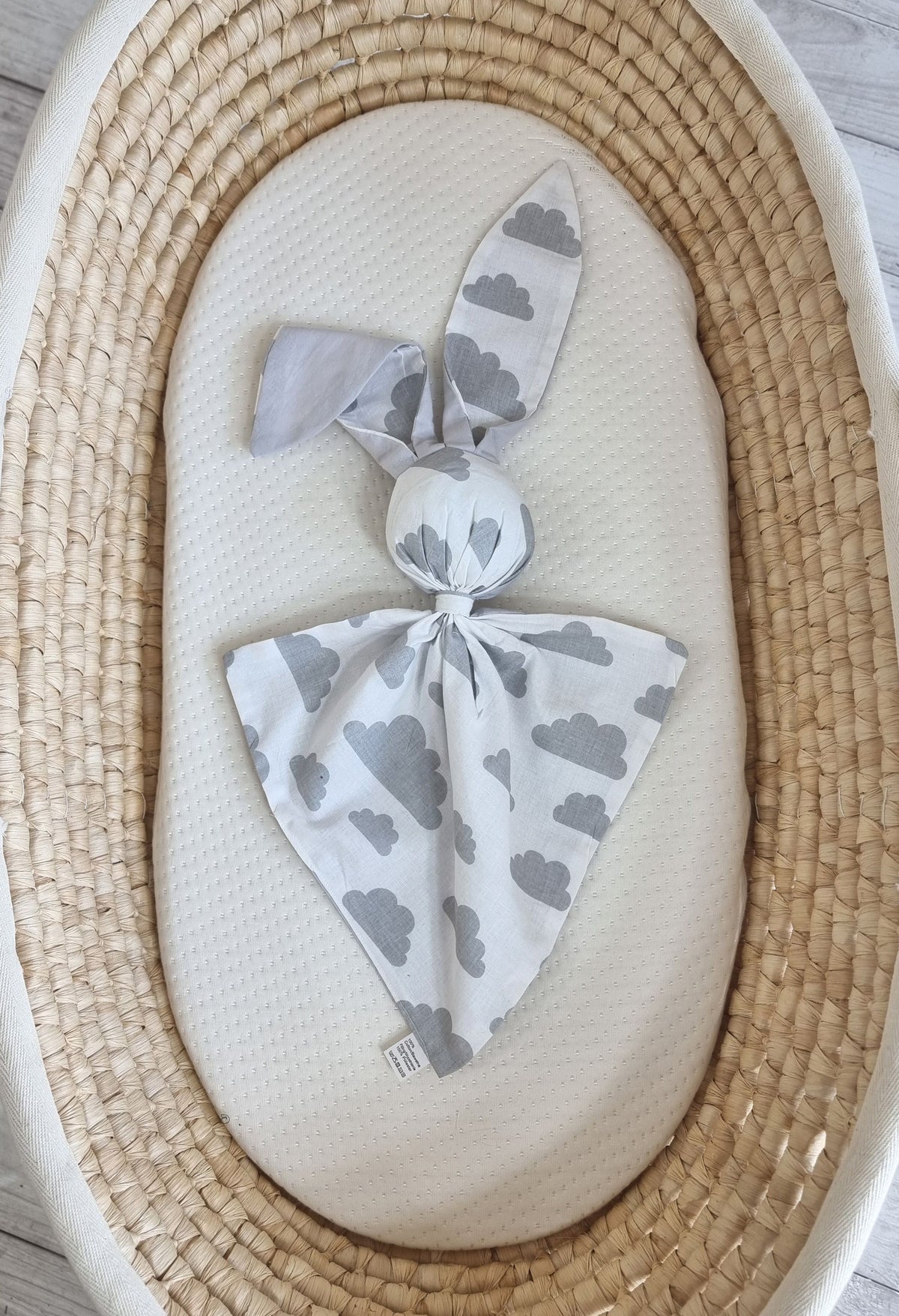 DOUDOU Soft cosy cuddly bunny blanket in cotton - Grey clouds - grey
