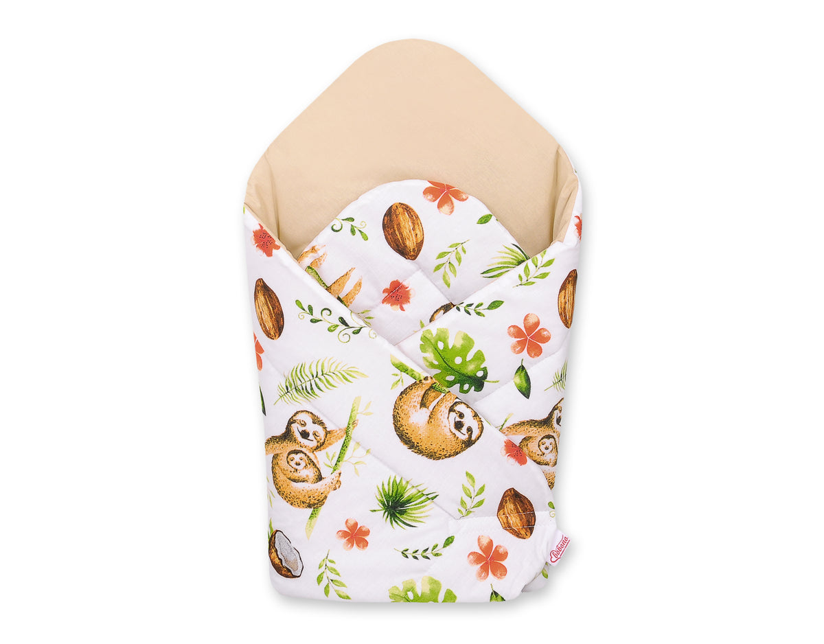 Baby nest with stiffening - sloths beige/beige