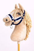 The adjustable halter for Hobby Horse A3 - navy blue with white furry