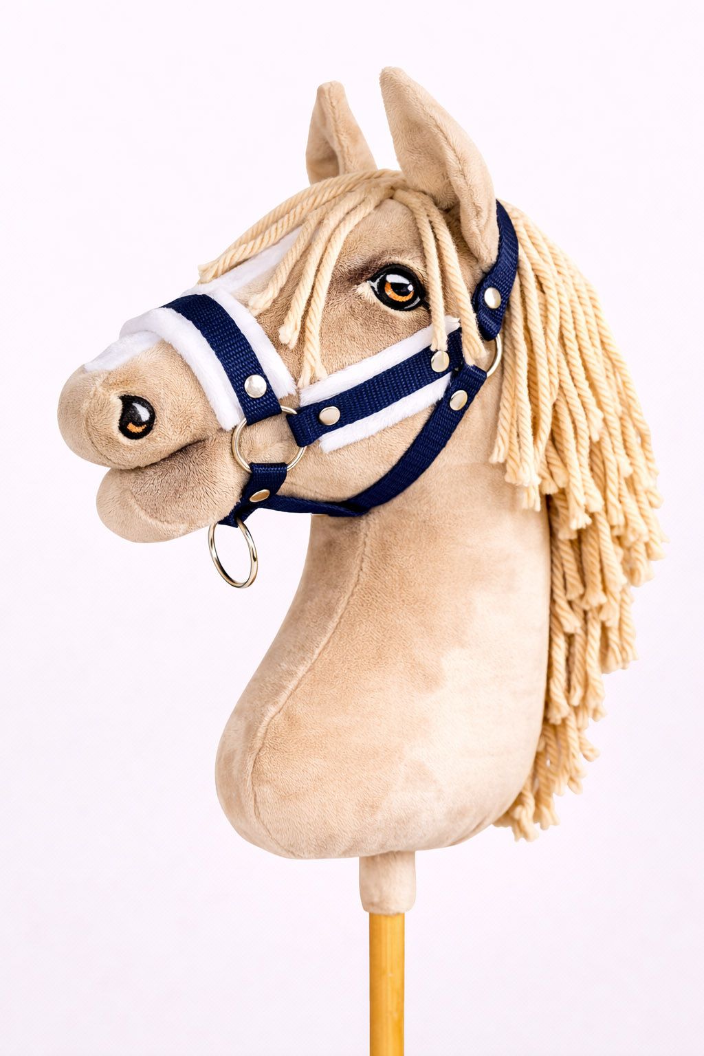The adjustable halter for Hobby Horse A3 - navy blue with white furry