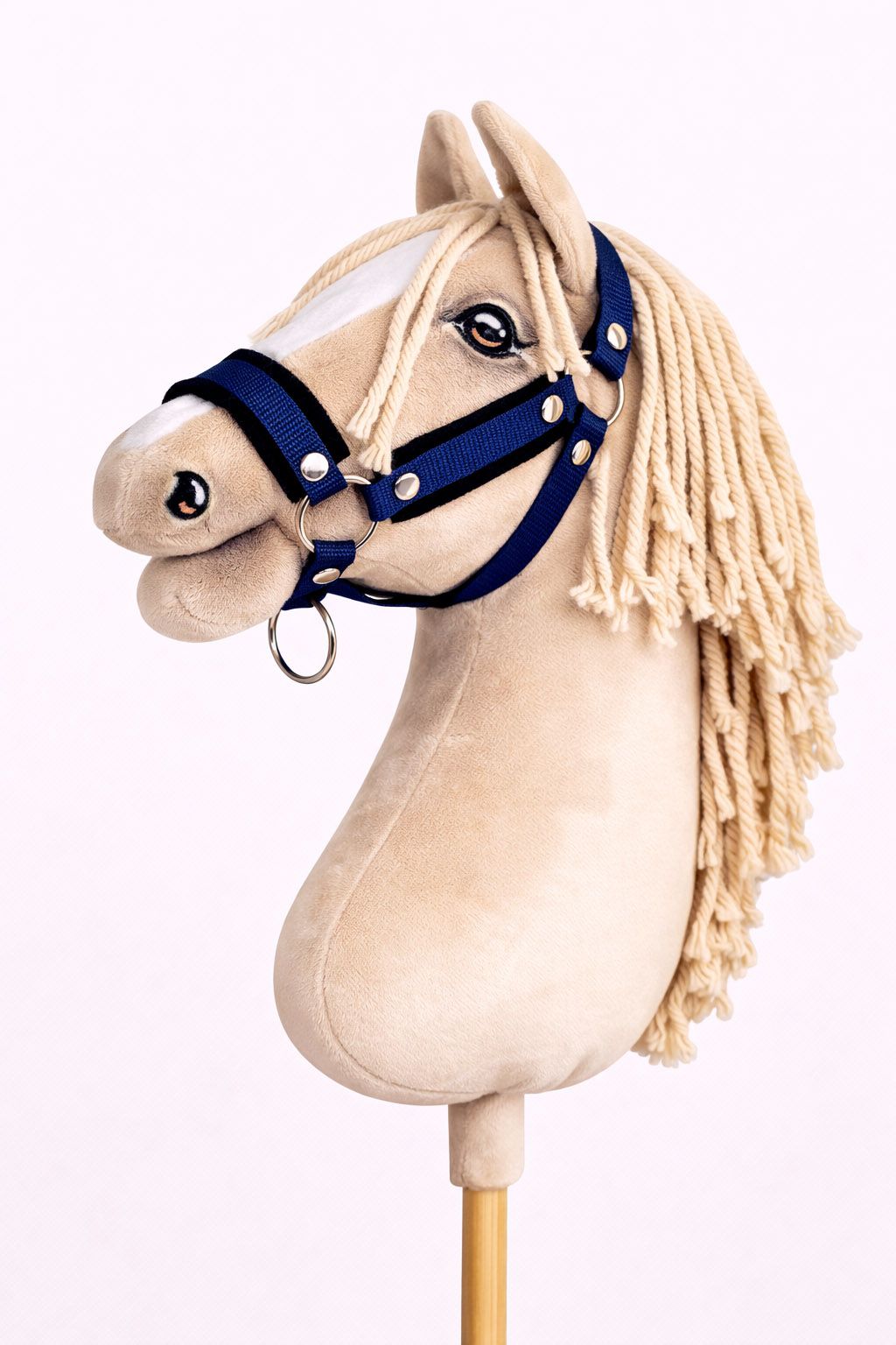 The adjustable halter for Hobby Horse A3 - navy blue with black furry