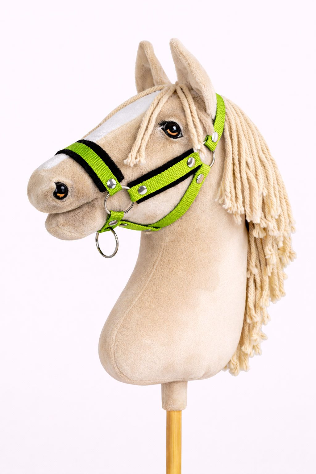 The adjustable halter for Hobby Horse A3 - lime with black furry