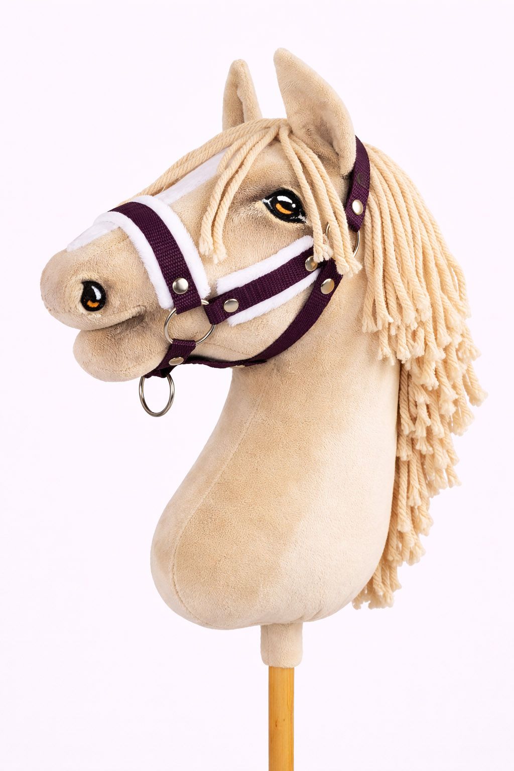 The adjustable halter for Hobby Horse A3 - plum with white furry