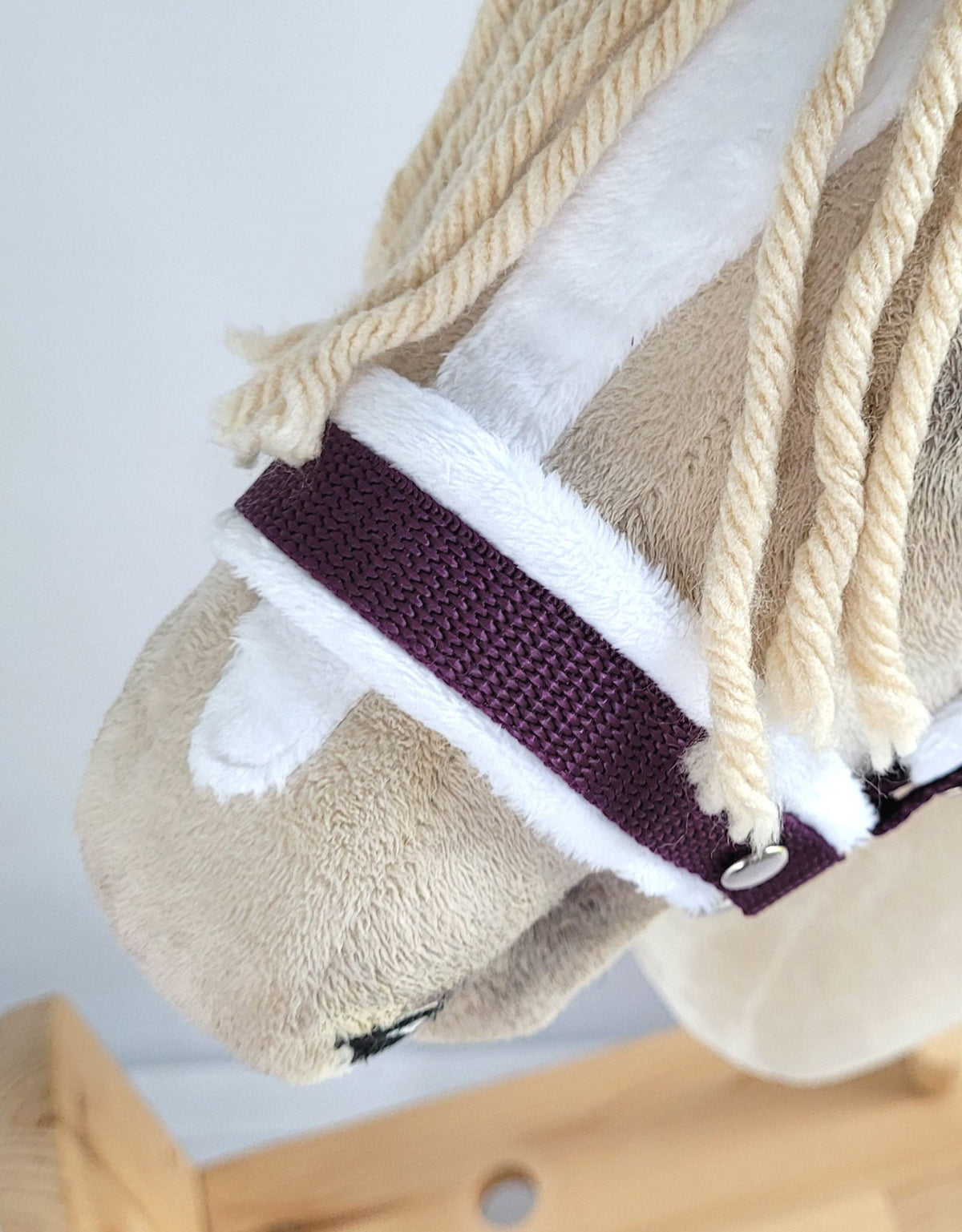 The adjustable halter for Hobby Horse A3 - plum with white furry