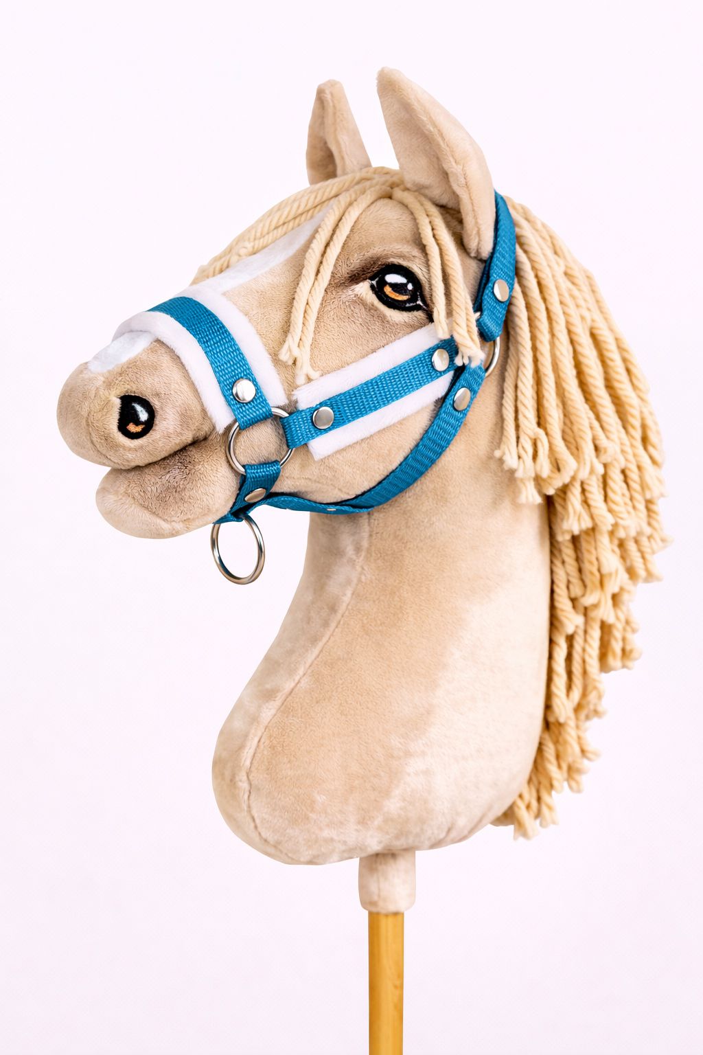 The adjustable halter for Hobby Horse A3 - turquoise with white furry