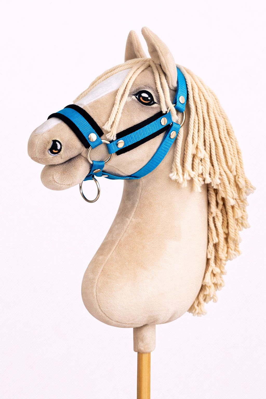 The adjustable halter for Hobby Horse A3 - turquoise with black furry