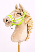 The adjustable halter for Hobby Horse A3 - neon green with white furry