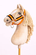 The adjustable halter for Hobby Horse A3 - neon orange with black furry