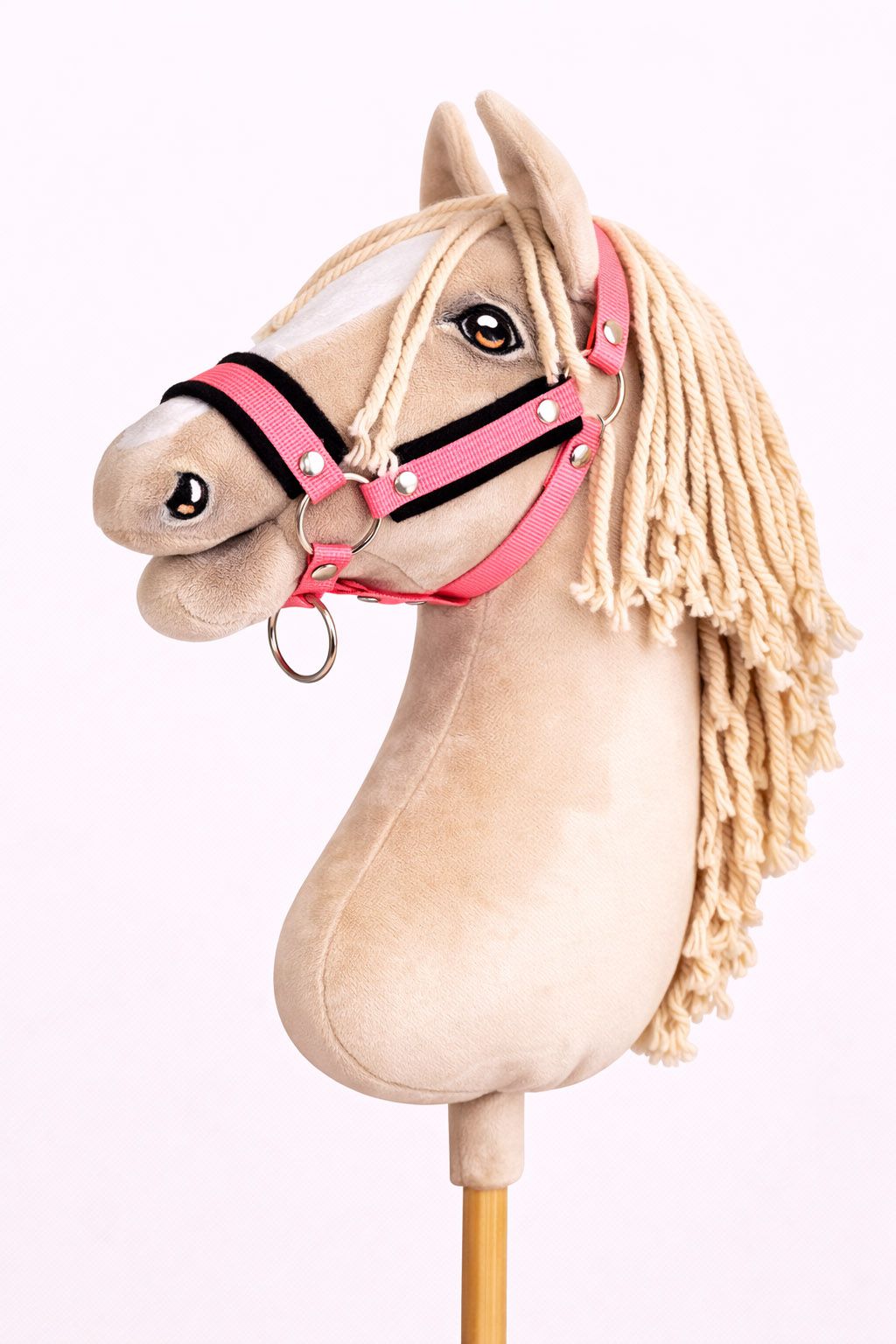 The adjustable halter for Hobby Horse A3 - neon pink with black furry
