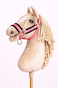 The adjustable halter for Hobby Horse A3 - neon pink with black furry