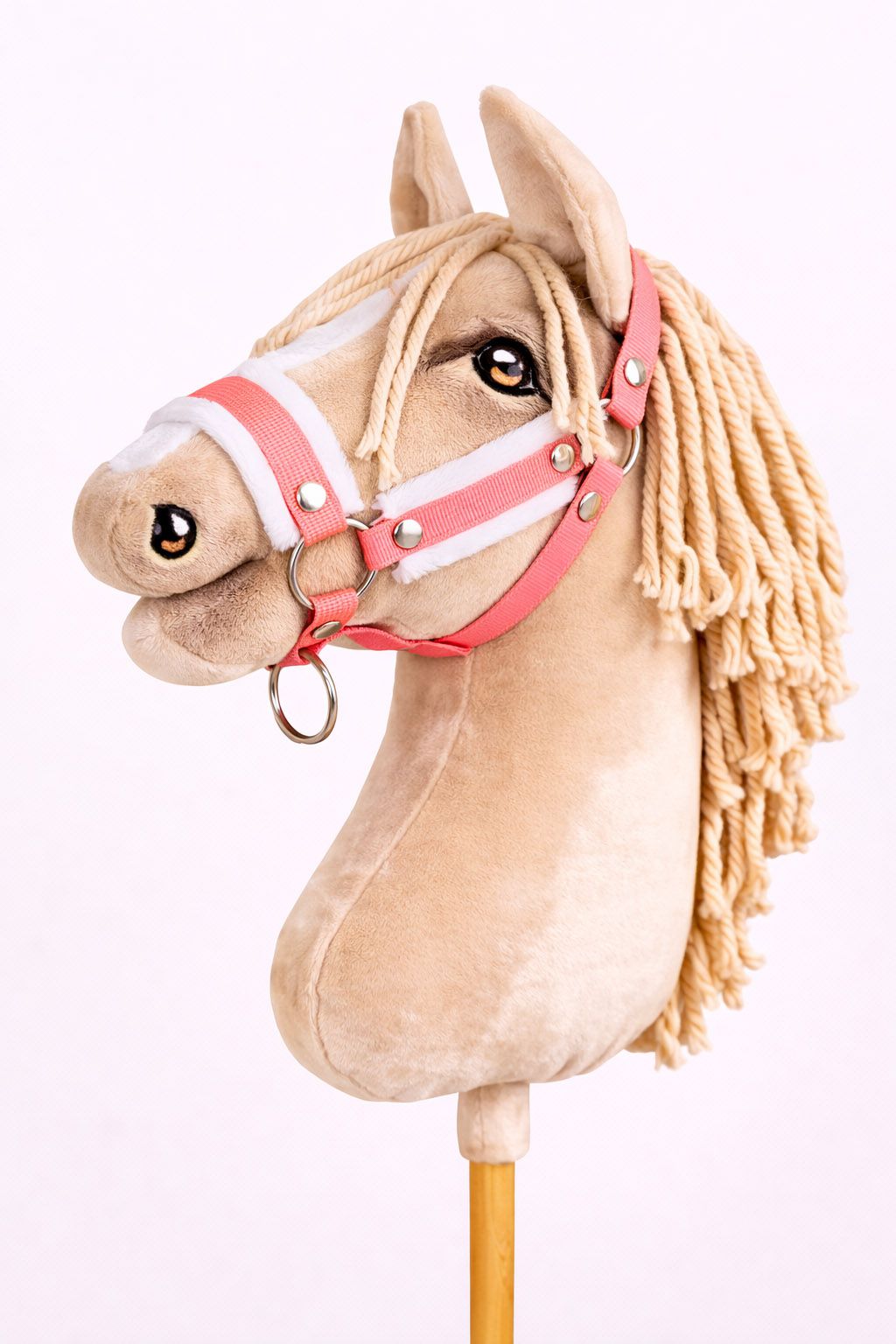 The adjustable halter for Hobby Horse A3 - neon pink with white furry