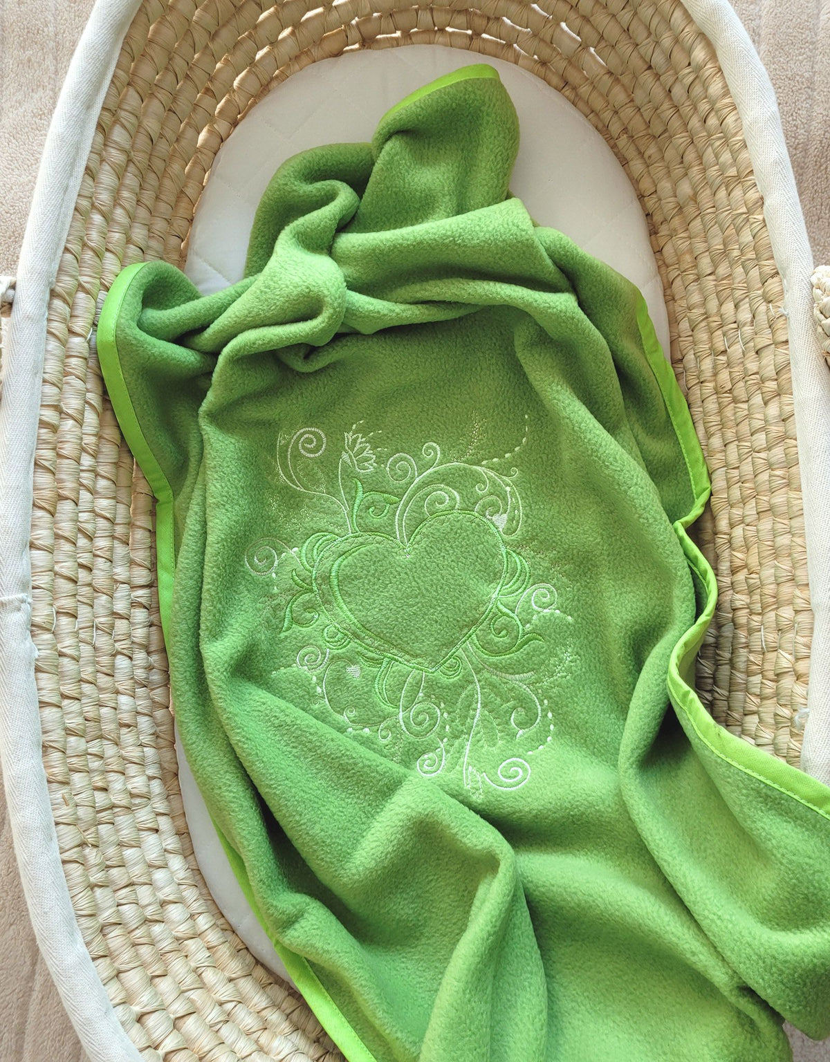 Polar fleece blanket for babies - Chic green