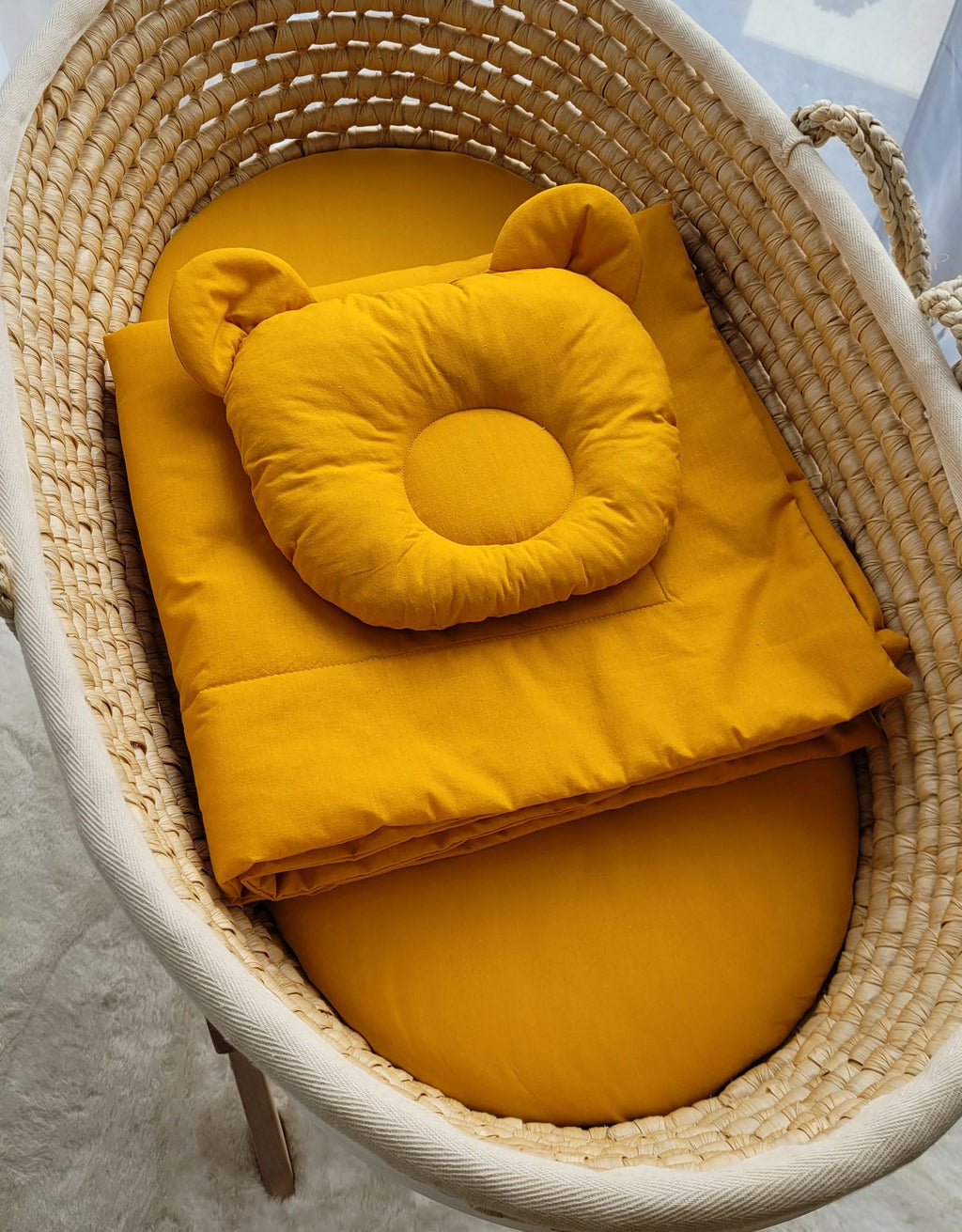 Blanket with pillow - 2pcs set - honey yellow