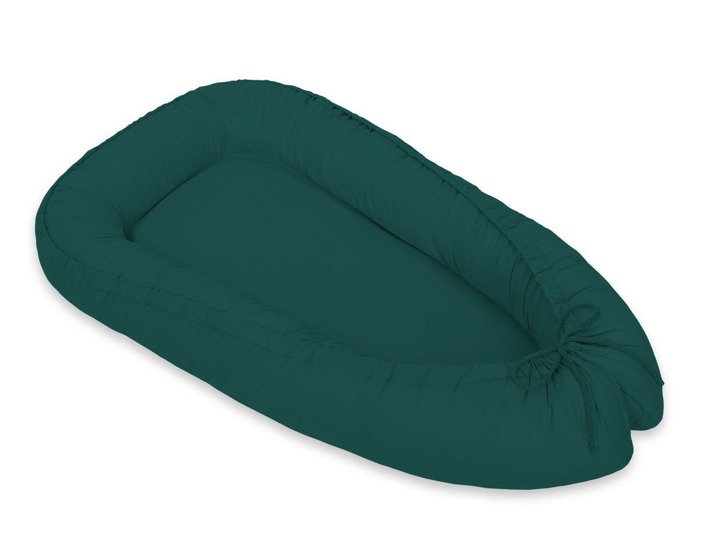 Baby nest double-sided Premium Cocoon for infants MY SWEET BABY- bottle green