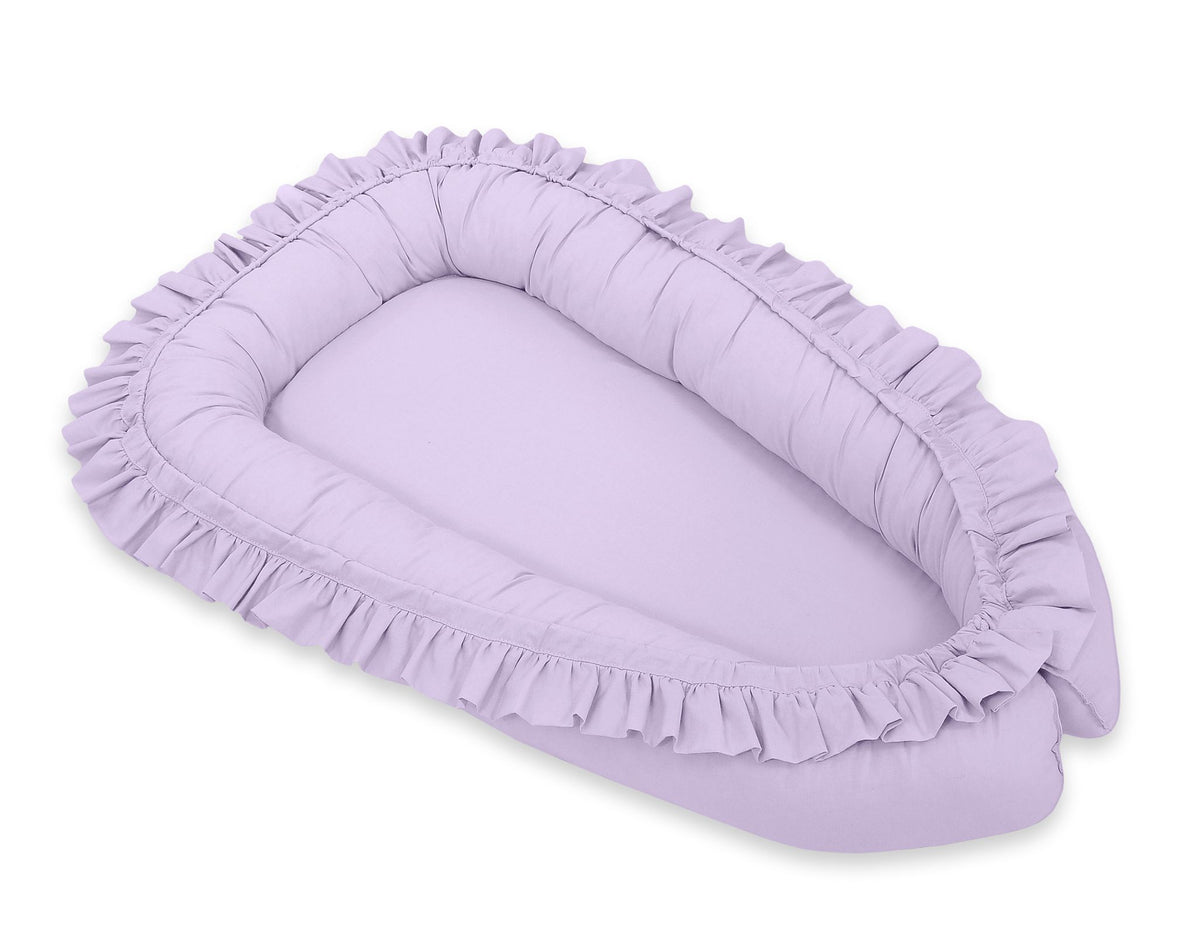 Baby nest Premium Cocoon for infants with a ruffle MY SWEET BABY- lila