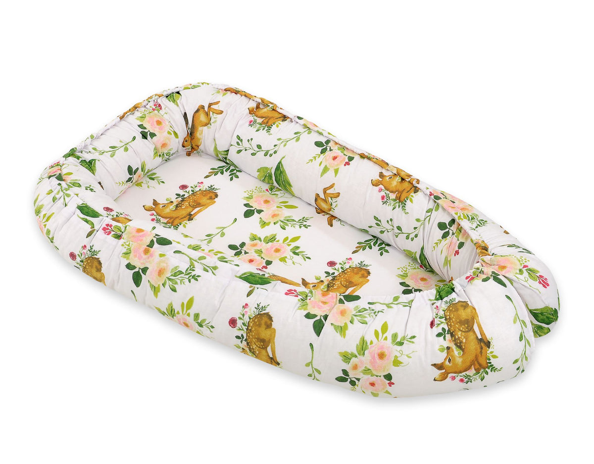 Baby nest double-sided Premium Cocoon for infants BOBONO - in the forest