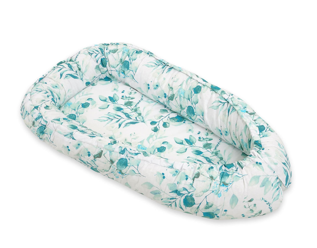 Baby nest double-sided Premium Cocoon for infants BOBONO- eucaliptus mint