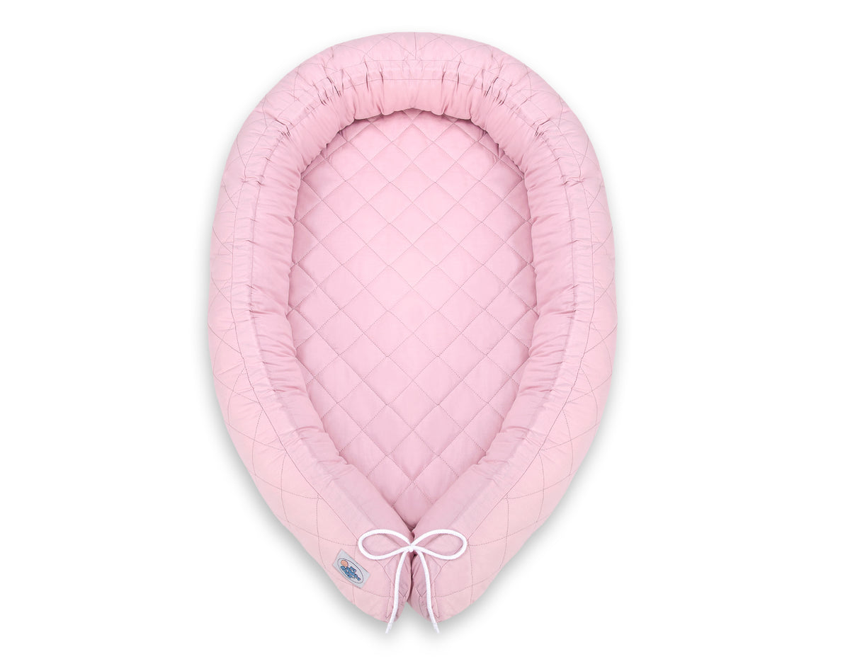 2-in-1- Baby nest quilted - snake pillow bumper - pink