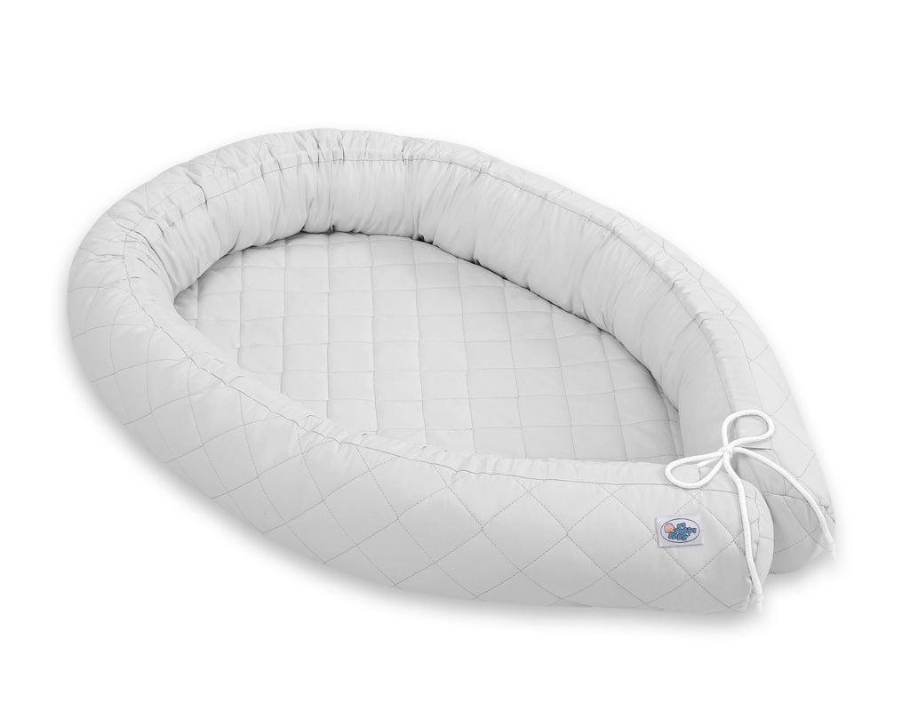 2-in-1 - Baby nest quilted - snake pillow bumper - gray